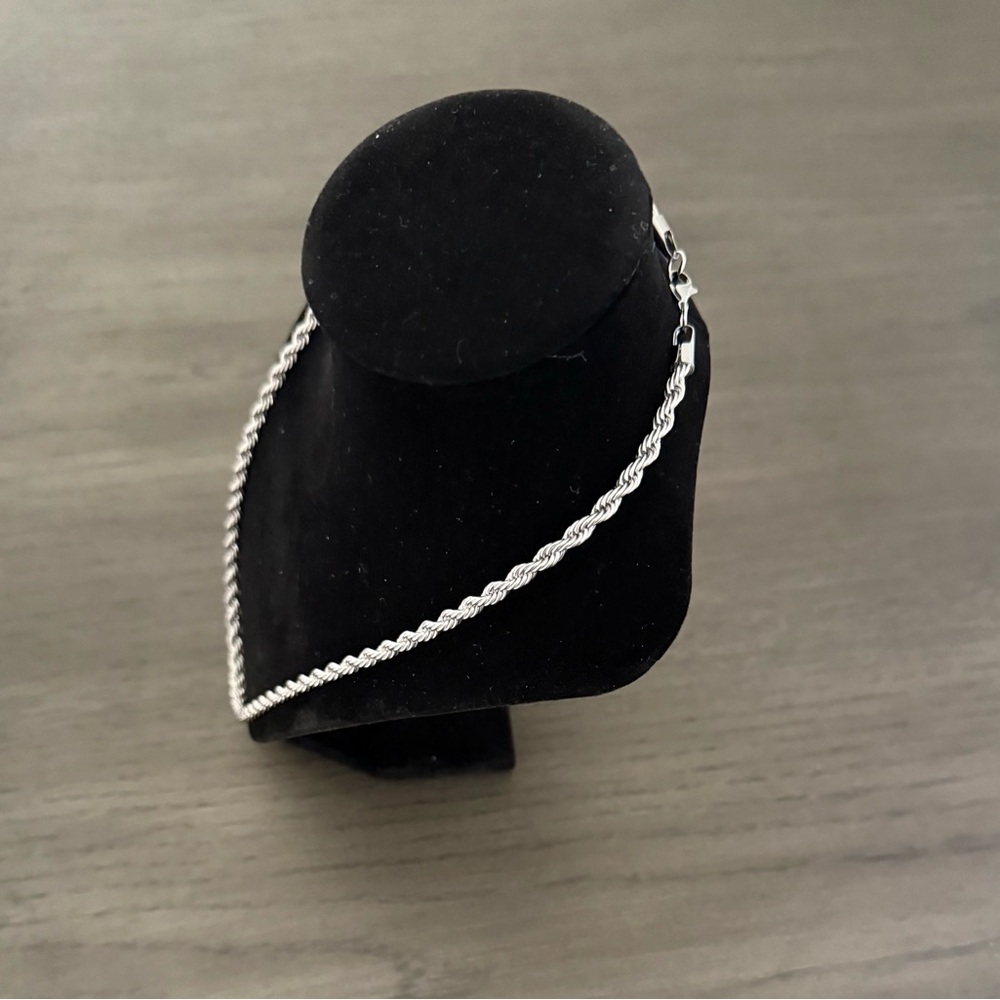 Silver Plated Rope Chain - Picture 7 of 10